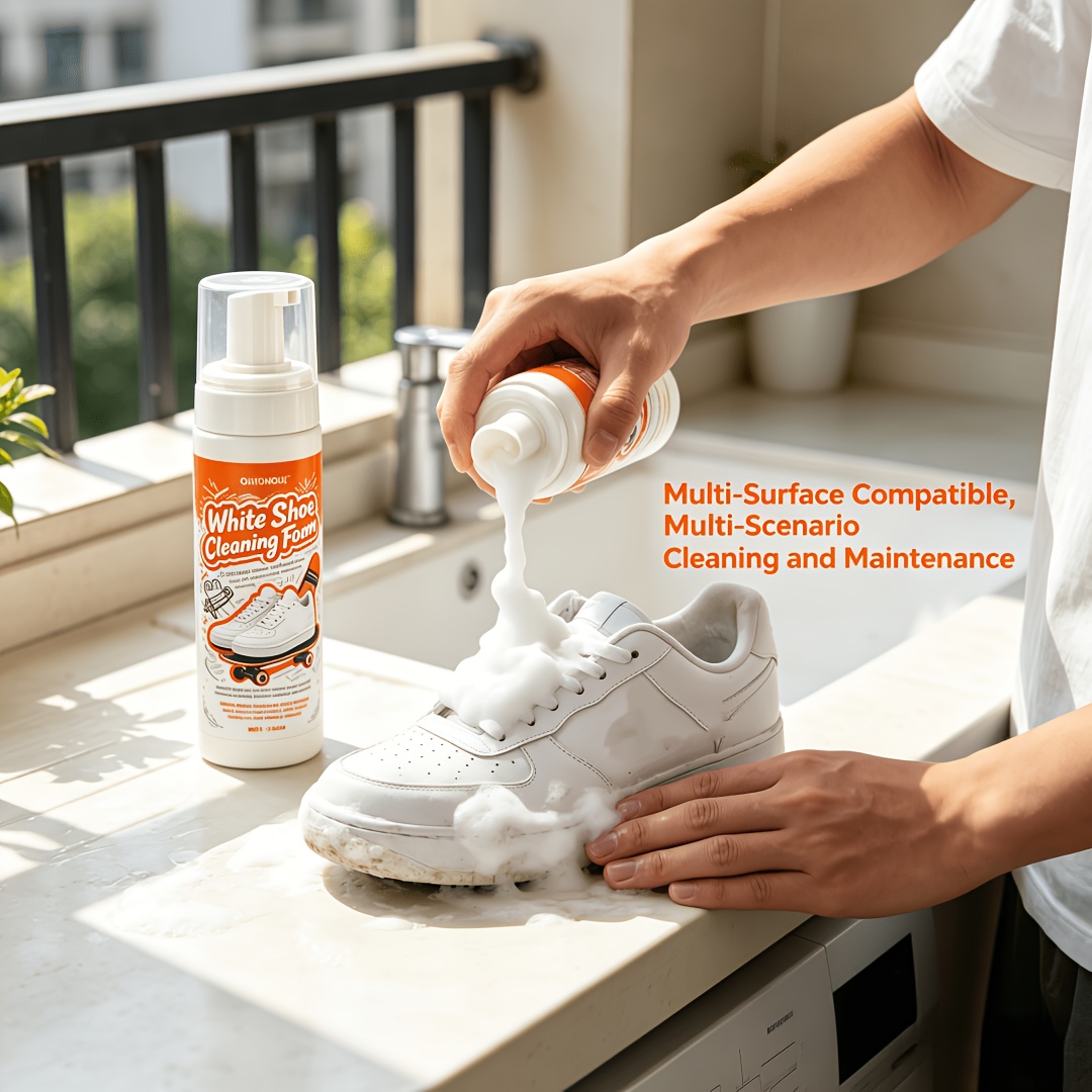 Sneakers Care - โฟมทำความสะอาดรองเท้าสีขาวแบบพกพา ไม่ต้องล้างออก ใช้ได้กับหลายพื้นผิว สำหรับรองเท้าผ้าใบ รองเท้าหนัง นาฬิกา