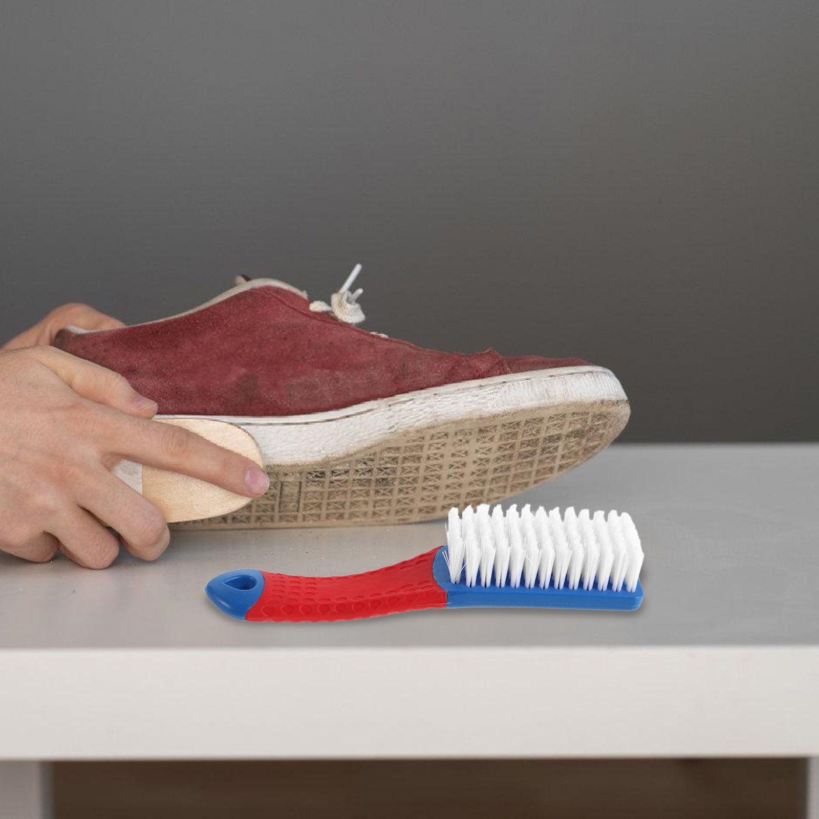 Sneakers Care - แปรงขัดรองเท้า 2 ชิ้น ขนแปรงแข็ง อุปกรณ์ทำความสะอาดอเนกประสงค์ สำหรับซักผ้า
