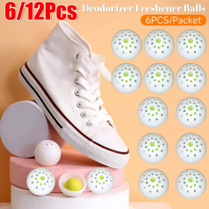 Shoe Deodorizer Ball - 1-12 ชิ้น Deodorizer Freshener ลูกสําหรับรองเท้ามัลติฟังก์ชั่กลิ่นจัสมิน Fresheners